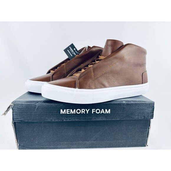 Men's London Fog Dorance Cognac Brown Memory Foam Boots Shoes Size 10 New! - Picture 1 of 13